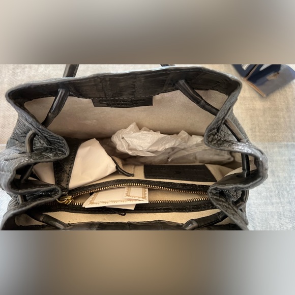 Nancy Gonzalez Authentic NEW REAL Crocodile Backpack, medium, dark gray - Picture 6 of 11